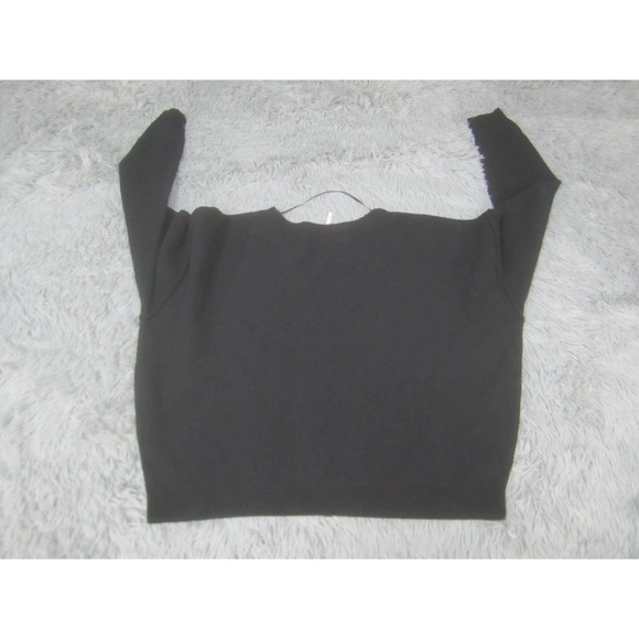 Free‎ People Womens Small Sweater Black Long Sleeve V-Neck Casual Knit - Picture 6 of 9